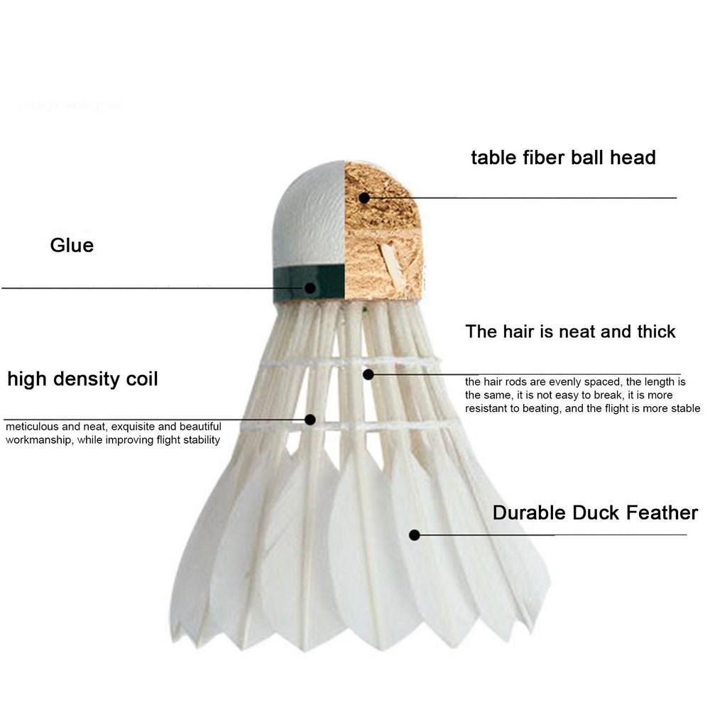 3/6/12Pcs New White Badminton  - Feather Shuttlecock ulasan dan harga